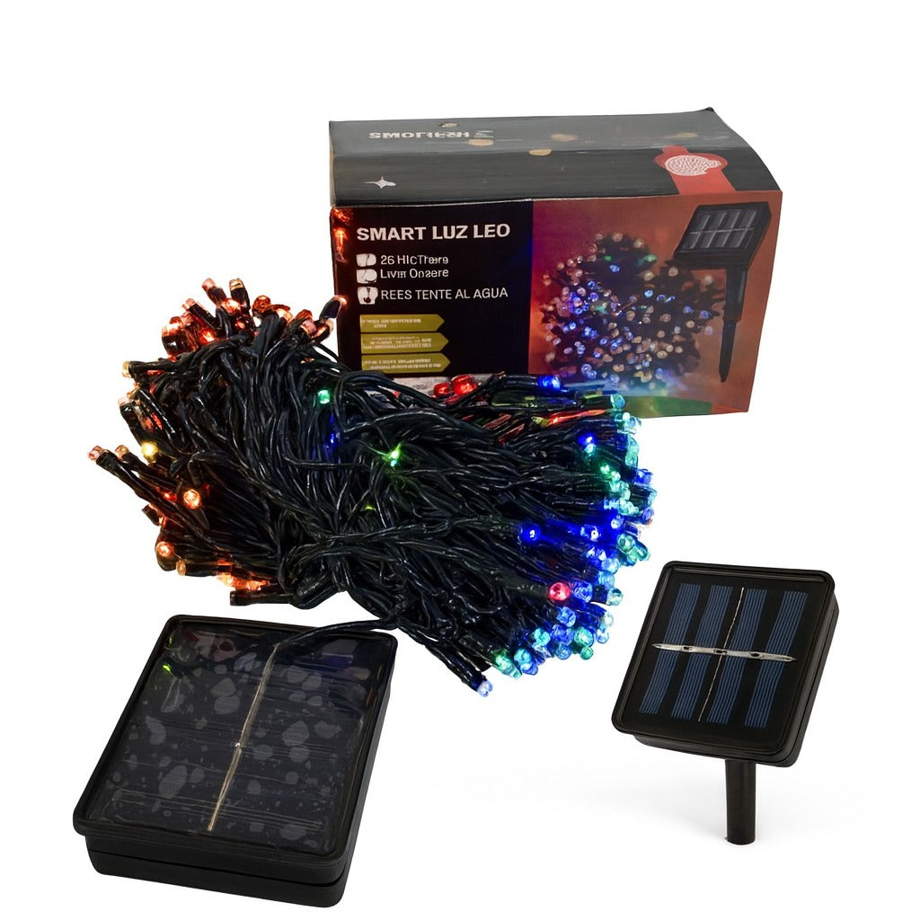 LUCES NAVIDEÑAS CON PANEL SOLAR